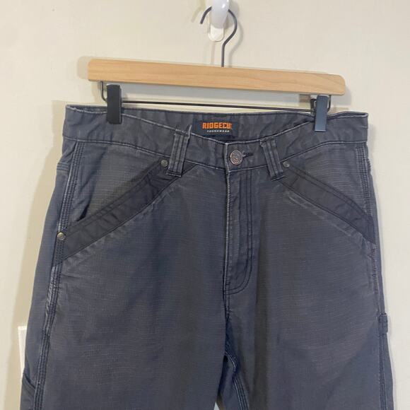 Ridgecut Toughwear Men's Mid-Rise Relaxed Fit Ultra Work Pants Dark Gray Sz 34 - Picture 2 of 12